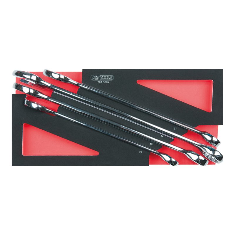 KS Tools SCS CHROMEplus Ringmaulschlüssel-Satz, 4-teilig in 1/3 Systemeinlage