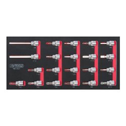 KS Tools SCS CHROMEplus 3/8' Bit-Stecknuss-Satz , 21-teilig in 1/3 Systemeinlage