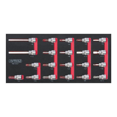 KS Tools SCS CHROMEplus 3/8' Bit-Stecknuss-Satz , 21-teilig in 1/3 Systemeinlage