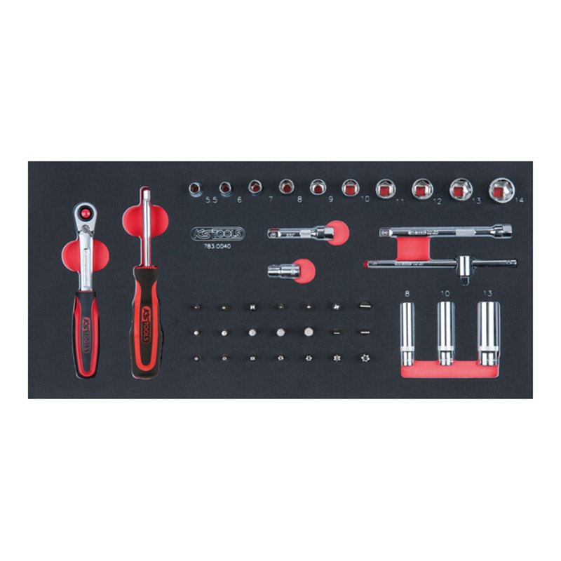 KS Tools SCS CHROMEplus 1/4' Steckschlüssel-Satz, 40-teilig in 1/3 Systemeinlage