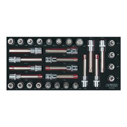 KS Tools SCS 1/2' CHROMEplus Bit-Stecknuss-Satz, 32-teilig, in 1/3 Systemeinlage