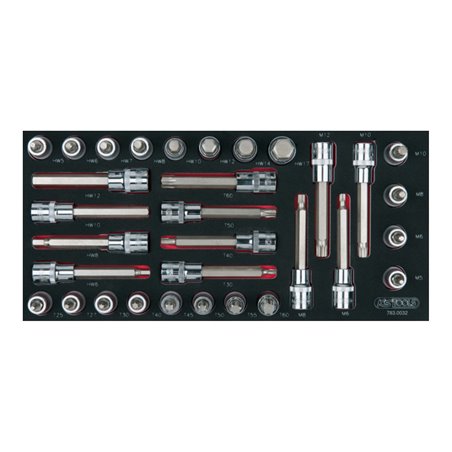 KS Tools SCS 1/2' CHROMEplus Bit-Stecknuss-Satz, 32-teilig, in 1/3 Systemeinlage