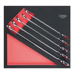 KS Tools SCS CHROMEplus Ringmaulschlüssel-Satz, abgewinkelt, 5-teilig in 2/3 Systemeinlage