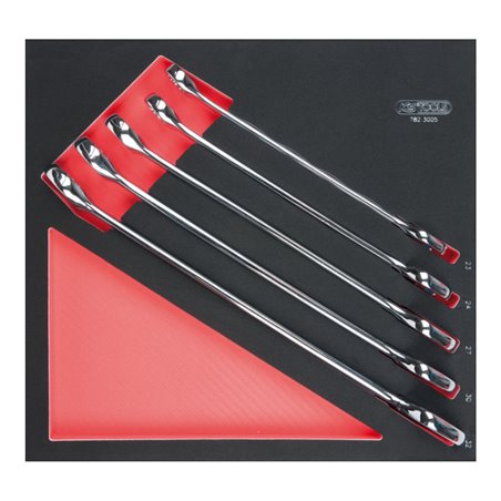 KS Tools SCS CHROMEplus Ringmaulschlüssel-Satz, abgewinkelt, 5-teilig in 2/3 Systemeinlage