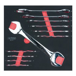 KS Tools SCS CHROMEplus Doppel-Maulschlüssel-Satz, 11-teilig 6-41mm in 2/3 Systemeinlage