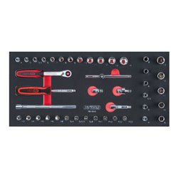 KS Tools SCS CHROMEplus 1/4' Steckschlüssel-Satz, 42-teilig in 1/3 Systemeinlage