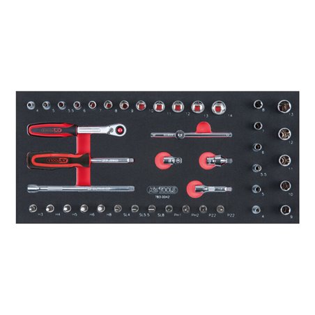 KS Tools SCS CHROMEplus 1/4' Steckschlüssel-Satz, 42-teilig in 1/3 Systemeinlage