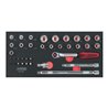 KS Tools SCS CHROMEplus 3/8' Steckschlüssel-Satz, 36-teilig in 1/3 Systemeinlage