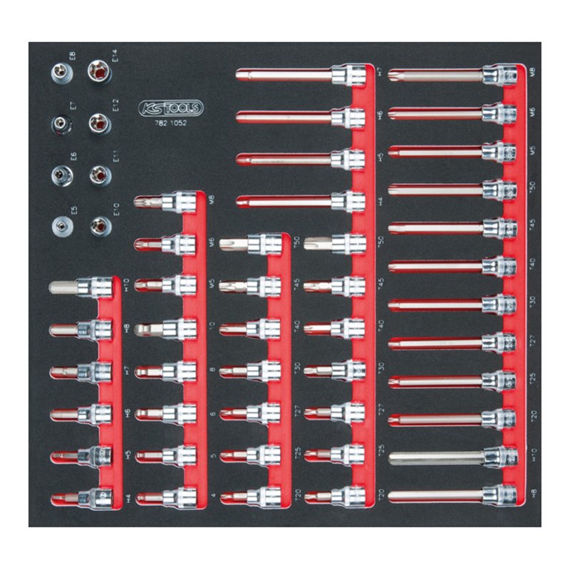 KS Tools SCS CHROMEplus 3/8' Steckschlüssel-Satz, 52-teilig in 2/3 Systemeinlage