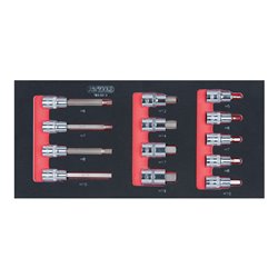 KS Tools SCS CHROMEplus 1/2' Bit-Stecknuss-Satz, 13-teilig in 1/3 Systemeinlage