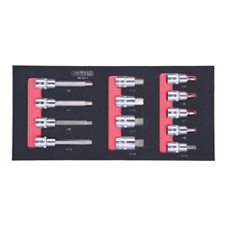 KS Tools SCS CHROMEplus 1/2' Bit-Stecknuss-Satz, 13-teilig in 1/3 Systemeinlage