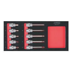 KS Tools SCS CHROMEplus 1/2' Bit-Stecknuss-Satz, 10-teilig in 1/3 Systemeinlage