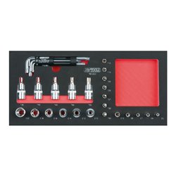 KS Tools SCS CHROMEplus 1/4'+1/2' Bit-Stecknuss-Satz, TX, 31-teilig in 1/3 Systemeinlage