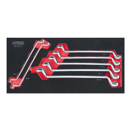 KS Tools SCS CHROMEplus Doppel-Ringschlüssel-Satz, 7-teilig in 1/3 Systemeinlage