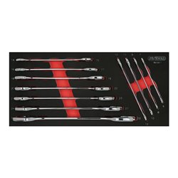 KS Tools SCS CHROMEplus Doppel-Maulschlüssel-Satz, 11-teilig in 1/3 Systemeinlage