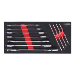 KS Tools SCS CHROMEplus Doppel-Maulschlüssel-Satz, 11-teilig in 1/3 Systemeinlage