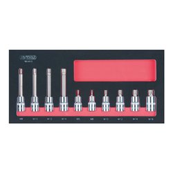 KS Tools SCS CHROMEplus 1/2' Bit-Stecknuss-Satz, XZN, 10-teilig in 1/3 Systemeinlage