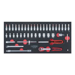 KS Tools SCS CHROMEplus 1/4' Steckschlüssel-Satz,46-teilig in 1/3 Systemeinlage