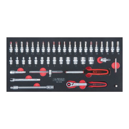 KS Tools SCS CHROMEplus 1/4' Steckschlüssel-Satz,46-teilig in 1/3 Systemeinlage