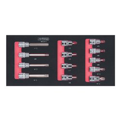 KS Tools SCS CHROMEplus 1/2' Bit-Stecknuss-Satz, 13-teilig in 1/3 Systemeinlage
