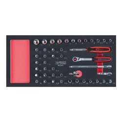 KS Tools SCS CHROMEplus 1/4' Steckschlüssel-Satz, 45-teilig in 1/3 Systemeinlage