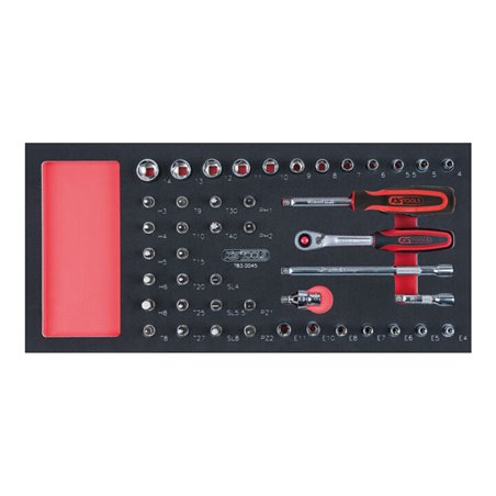 KS Tools SCS CHROMEplus 1/4' Steckschlüssel-Satz, 45-teilig in 1/3 Systemeinlage