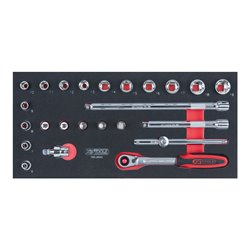 KS Tools SCS CHROMEplus 3/8' Steckschlüssel-Satz, 24-teilig in 1/3 Systemeinlage