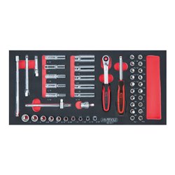 KS Tools SCS CHROMEplus 1/4' Steckschlüssel-Satz,47-teilig in 1/3 Systemeinlage