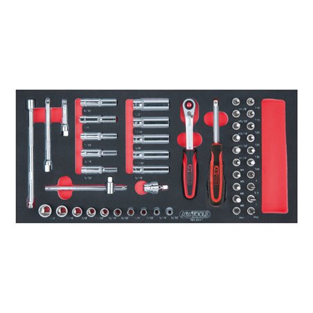 KS Tools SCS CHROMEplus 1/4' Steckschlüssel-Satz,47-teilig in 1/3 Systemeinlage