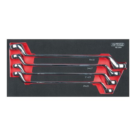KS Tools SCS CHROMEplus Doppel-Ringschlüssel-Satz, 4-teilig in 1/3 Systemeinlage