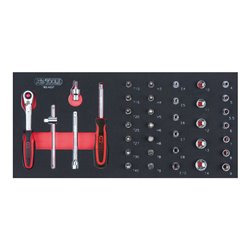 KS Tools SCS CHROMEplus 1/4' Steckschlüssel-Satz, 37-teilig in 1/3 Systemeinlage