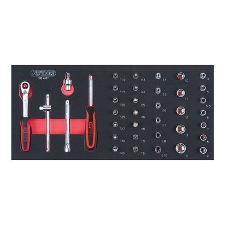 KS Tools SCS CHROMEplus 1/4' Steckschlüssel-Satz, 37-teilig in 1/3 Systemeinlage