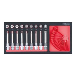 KS Tools SCS CHROMEplus 1/2' Bit-Stecknuss-Satz, TX, 19-teilig in 1/3 Systemeinlage