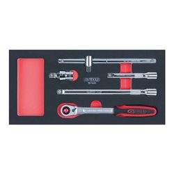 KS Tools SCS CHROMEplus 1/2' Steckschlüssel-Satz, 5-teilig in 1/3 Systemeinlage