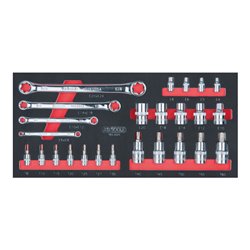 KS Tools SCS CHROMEplus TX E-Profil-Werkzeug-Satz, 25-teilig in 1/3 Systemeinlage