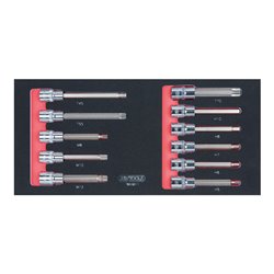 KS Tools SCS CHROMEplus 1/2' Bit-Stecknuss-Satz, 11-teilig in 1/3 Systemeinlage