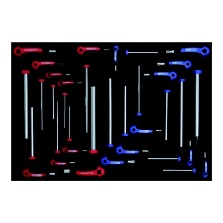 KS Tools T-Griff-Winkelstiftschlüssel-Satz, 18-teilig, in 1/1 Systemeinlage