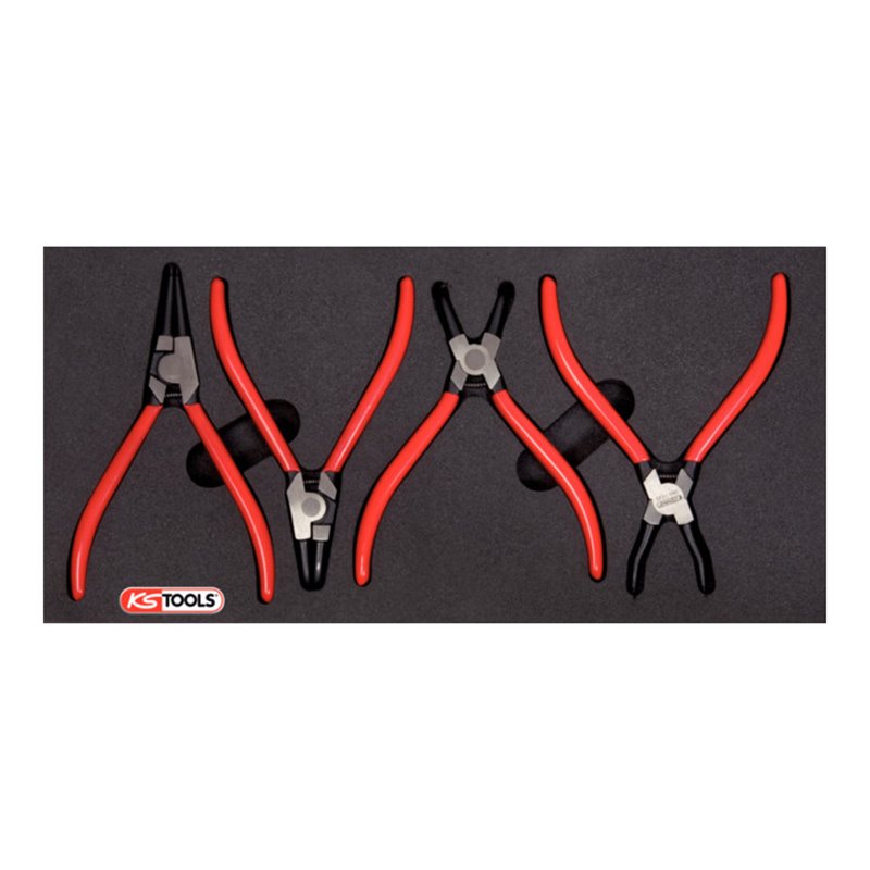 KS Tools Seegering-Zangen-Satz, 4-teilig, in 1/3 Systemeinlage