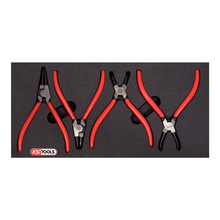 KS Tools Seegering-Zangen-Satz, 4-teilig, in 1/3 Systemeinlage