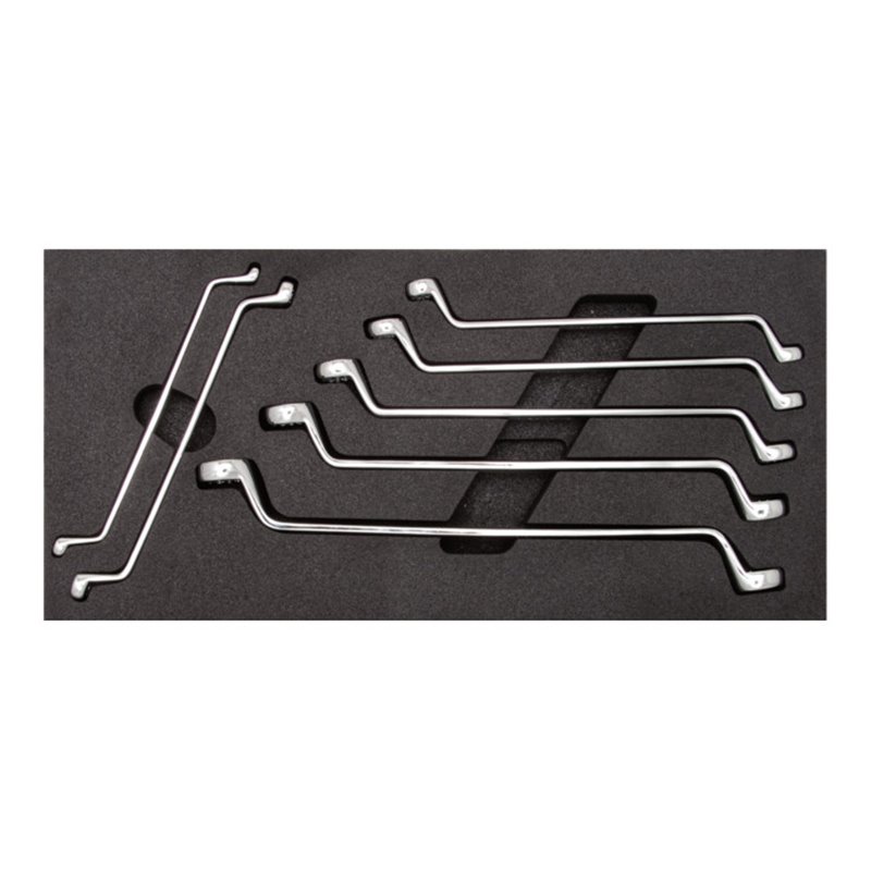 KS Tools CHROMEplus Doppel-Ringschlüssel-Satz, 75° gekröpft, 7-teilig in 1/3 Systemeinlage