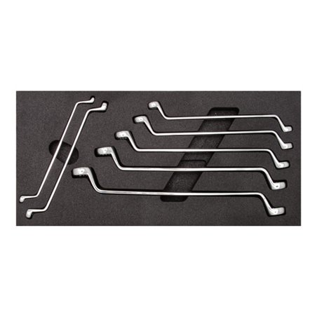 KS Tools CHROMEplus Doppel-Ringschlüssel-Satz, 75° gekröpft, 7-teilig in 1/3 Systemeinlage