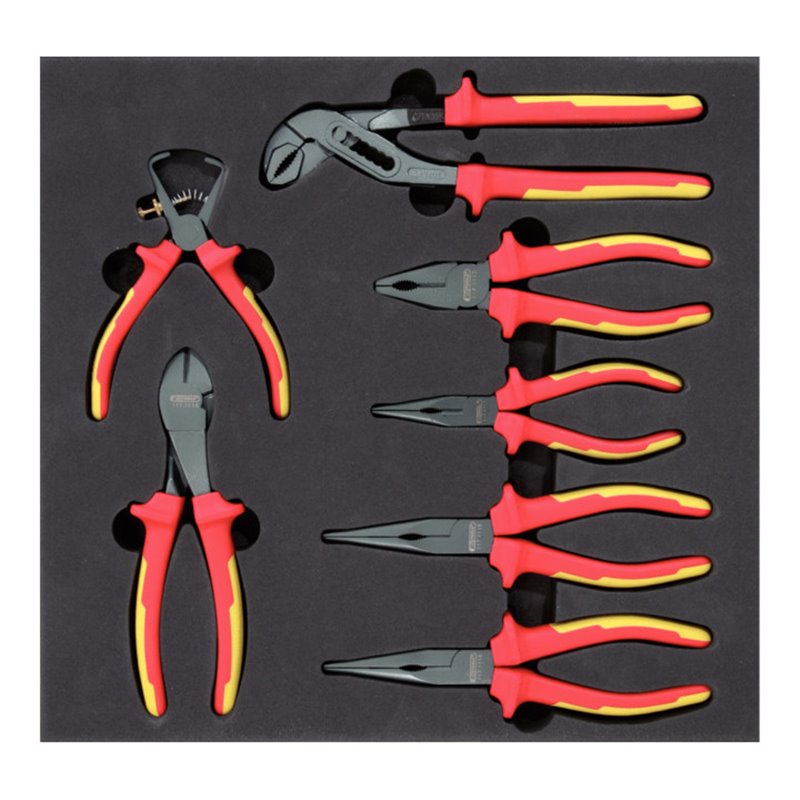 KS Tools Isolierter Zangen-Satz, 7-teilig, in 2/3 Systemeinlage