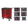 KS Tools RACINGline SCHWARZ/ROT Werkstattwagen mit 7 Schubladen und 511 Premium-Werkzeugen