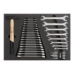 KS Tools CLASSIC Schlüssel- und Hammer-Satz, metrisch, 31-teilig in 1/1 Systemeinlage