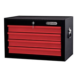 KS Tools BASICline Werkstattwagenaufsatz, 4 Schubladen, schwarz/rot