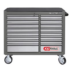 KS Tools MASTERline Großraum-Werkstattwagen, mit 16 Schubladen grau/silber