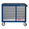 KS Tools MASTERline Großraum-Werkstattwagen, mit 16 Schubladen blau/silber