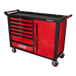 KS Tools RACINGline SCHWARZ/ROT Werkstattwagen mit 7 Schubladen und 1 Tür