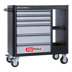 KS Tools MASTERline Werkstattwagen mit 6 Schubladen + 2 Regalböden schwarz/silber