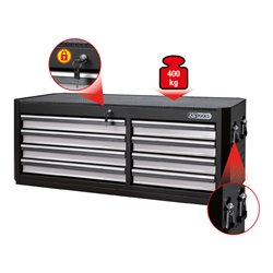 KS Tools MASTERline Großraum-Werkstattwagenaufsatz, mit 8 Schubladen schwarz/silber